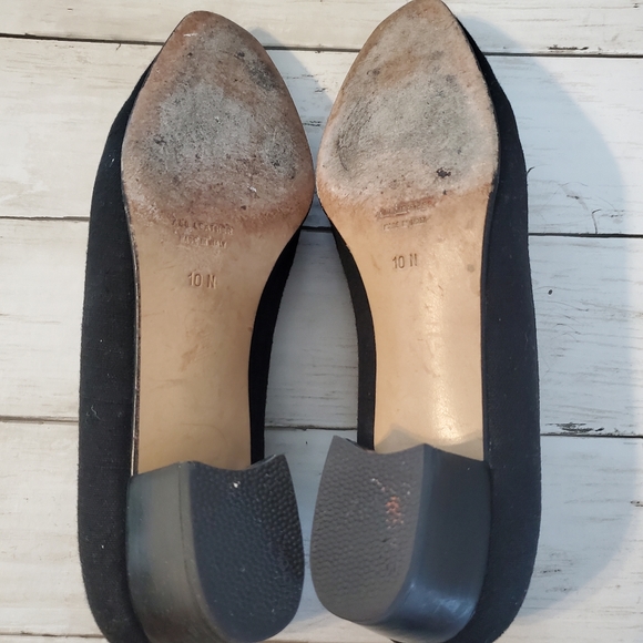 Vintage yves saint laurent black linen block heels with box size 10 - Picture 6 of 11